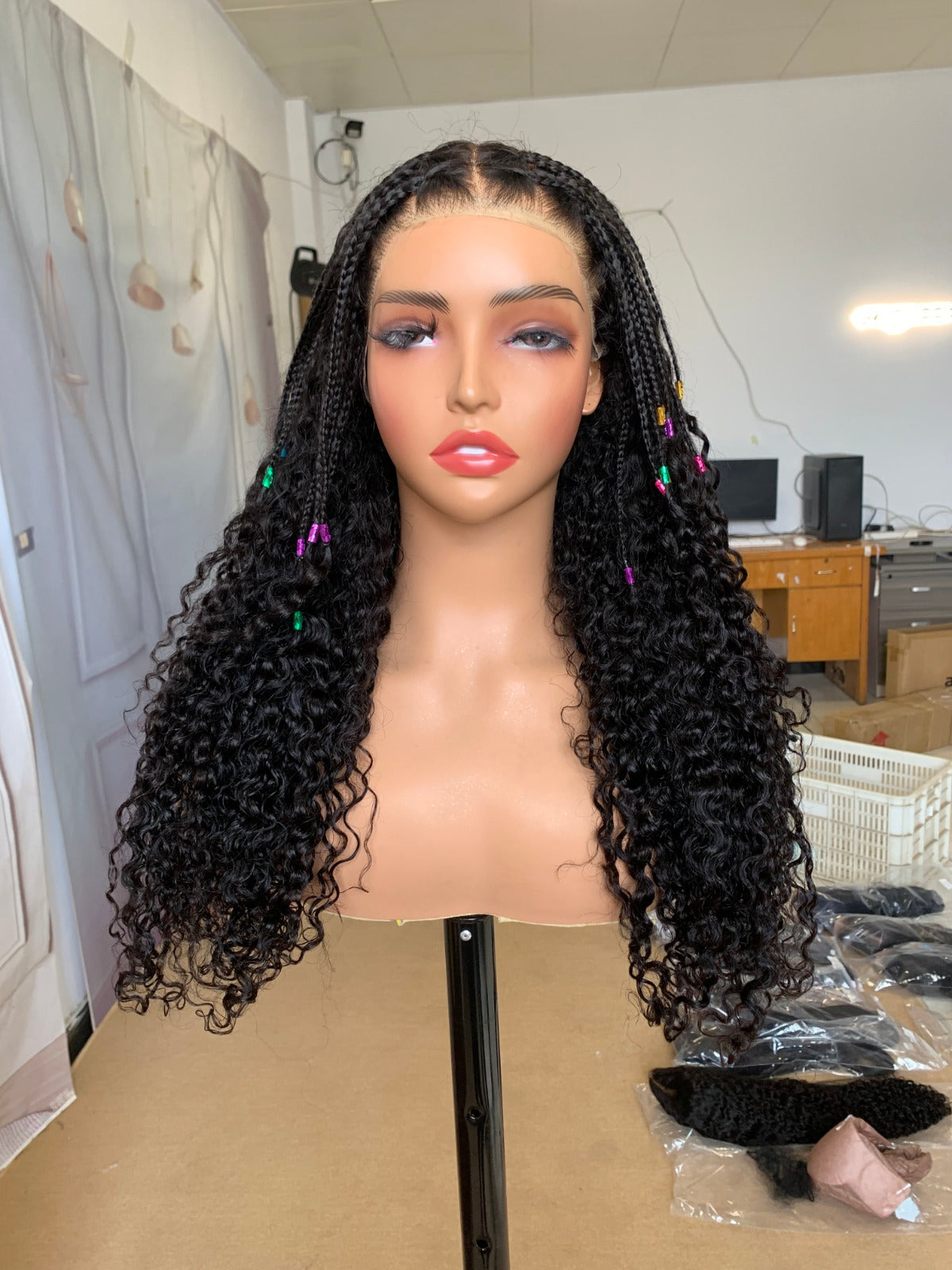 Luxury Half-Braided Deep Curly Glueless 13X6 Lace Front Wig