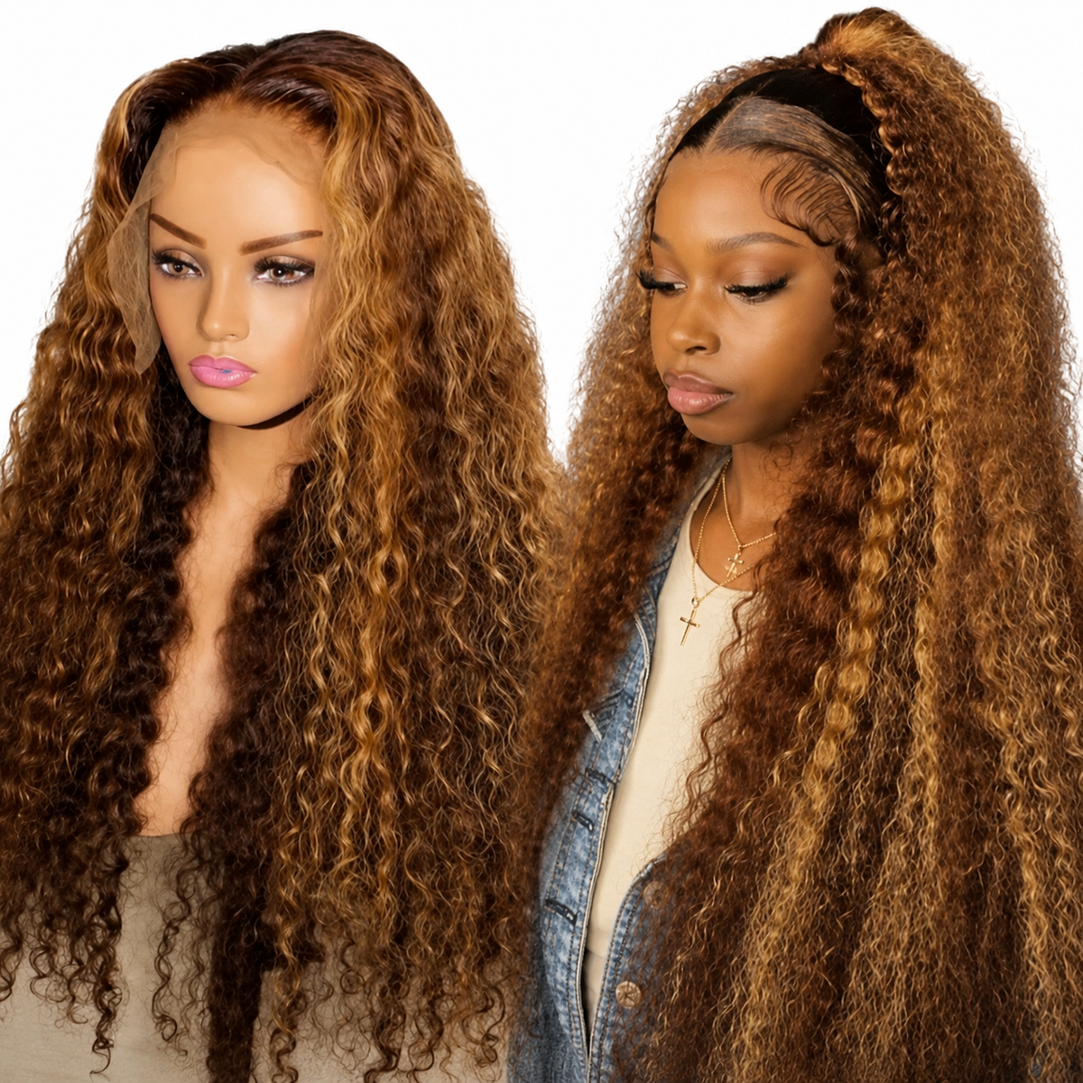 Luxury Piano Highlight Curly 13X6 Lace Front Wig