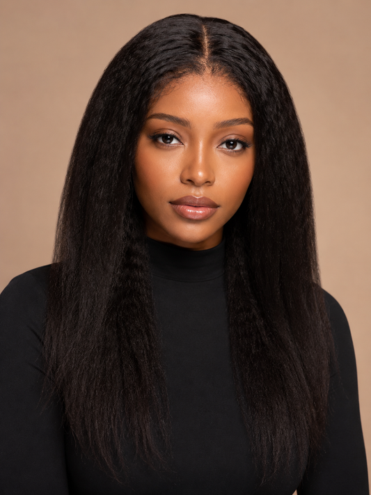 Luxury Kinky Straight Glueless 13X6 Lace Front Wig
