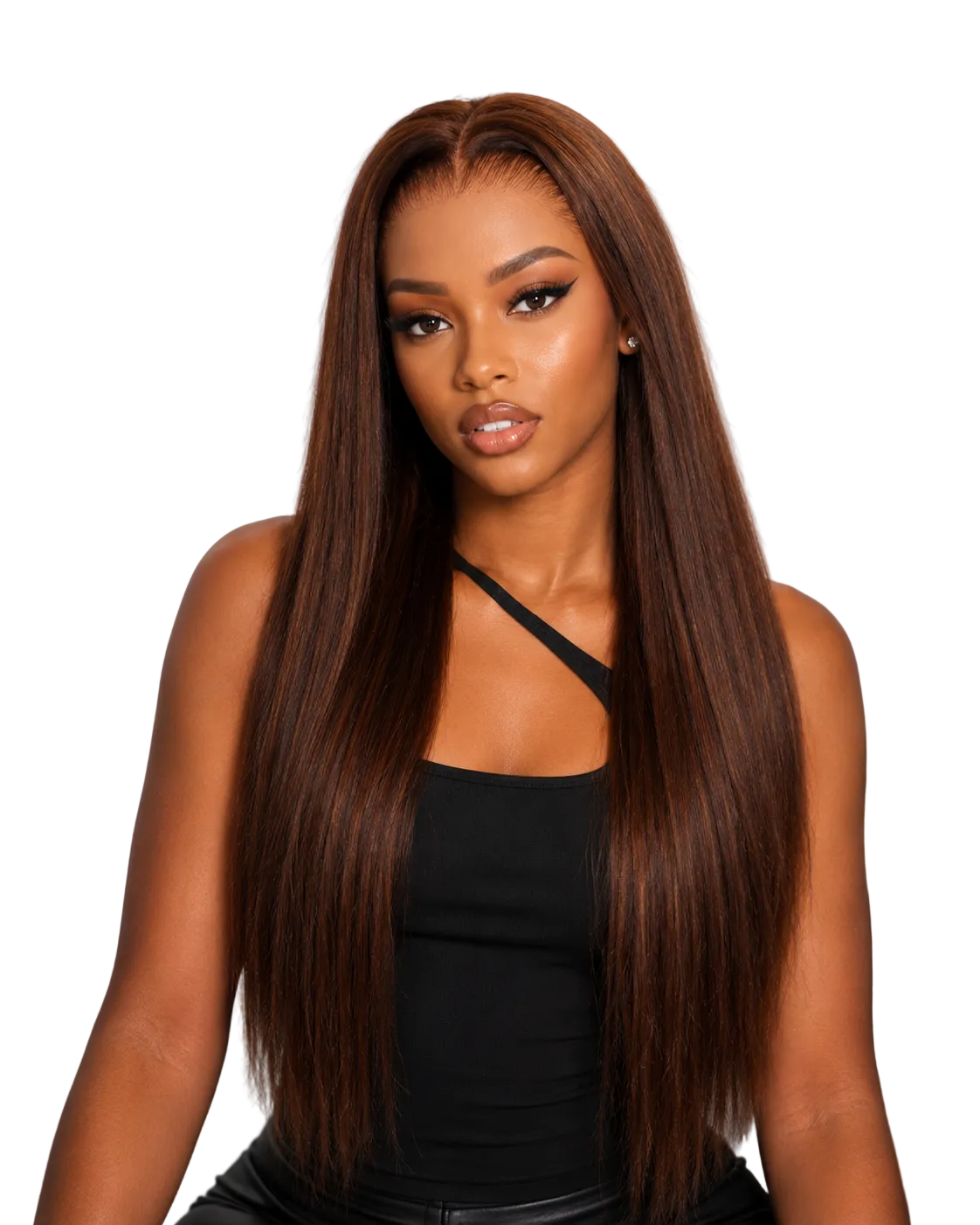 Luxury Straight Chestnut Brown Glueless 13X6 Lace Front Wig