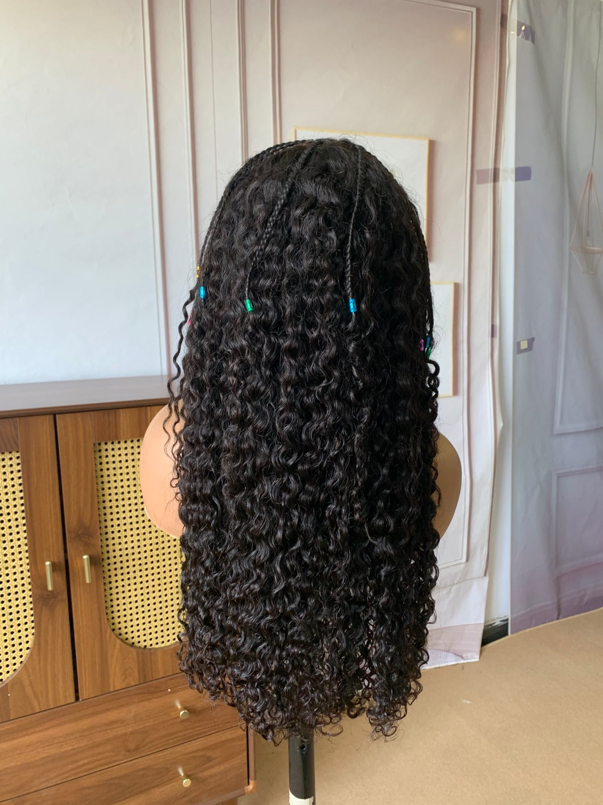 Luxury Half-Braided Deep Curly Glueless 13X6 Lace Front Wig
