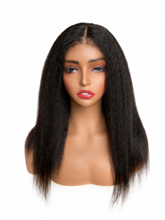 Luxury Kinky Straight Glueless 13X6 Lace Front Wig