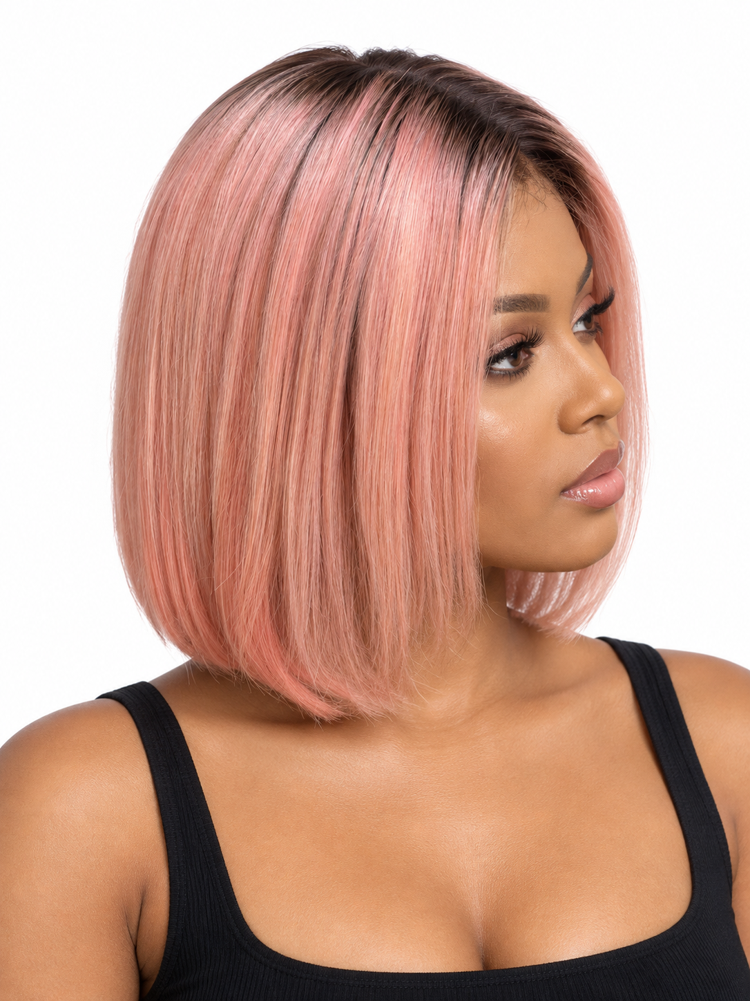 Colored 13X4 Frontal sleek Straight finish Bob wigs
